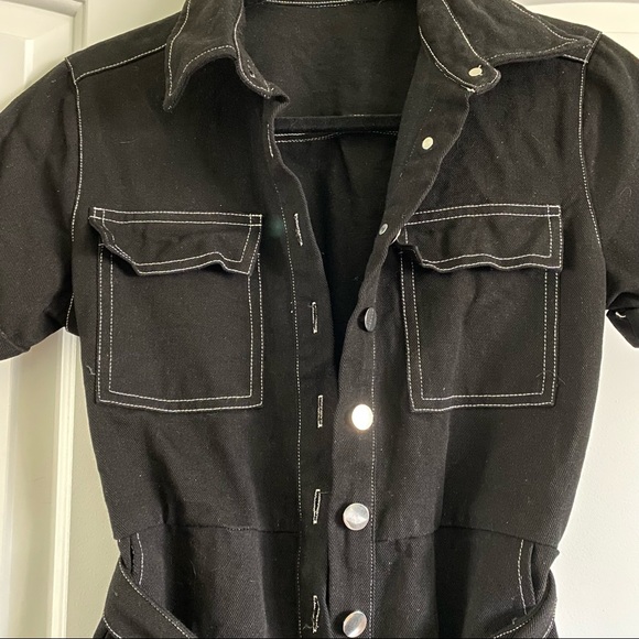 Black denim romper - Picture 6 of 10